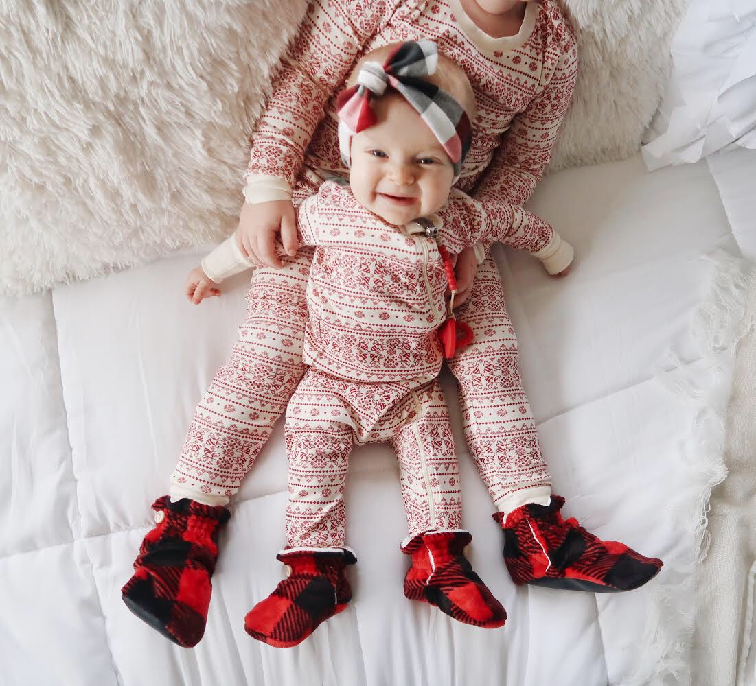 LE Buffalo Red Minky Booties Ready to Ship