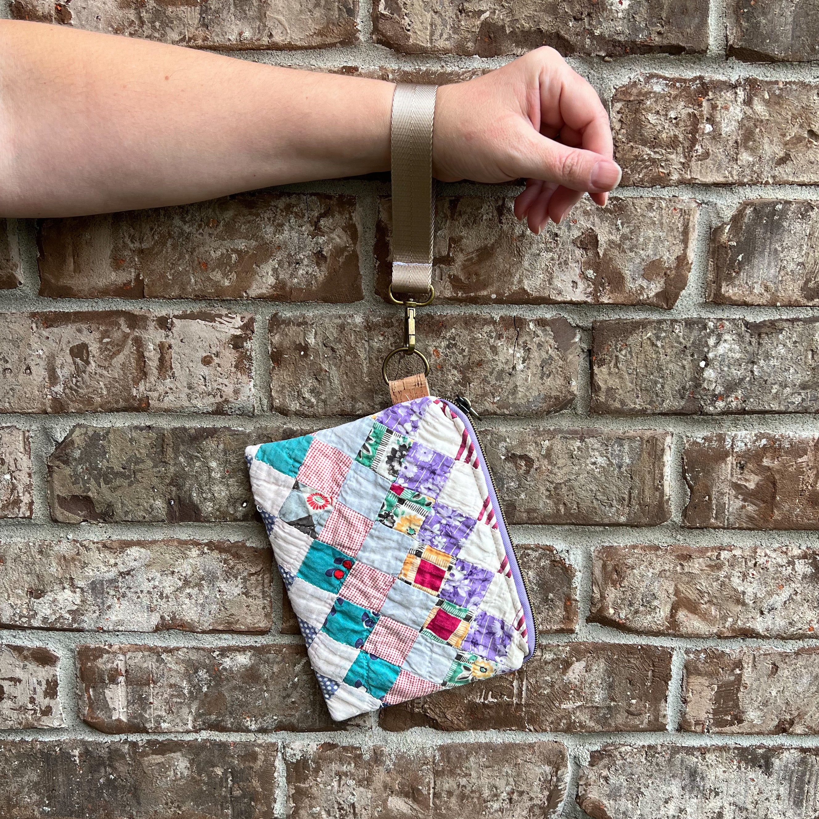 LE Vintage Quilt Wristlet