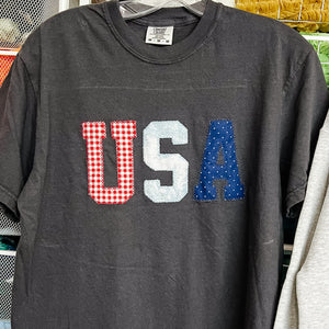 NEW! USA & American Flag Appliqued Tees & Sweatshirts!