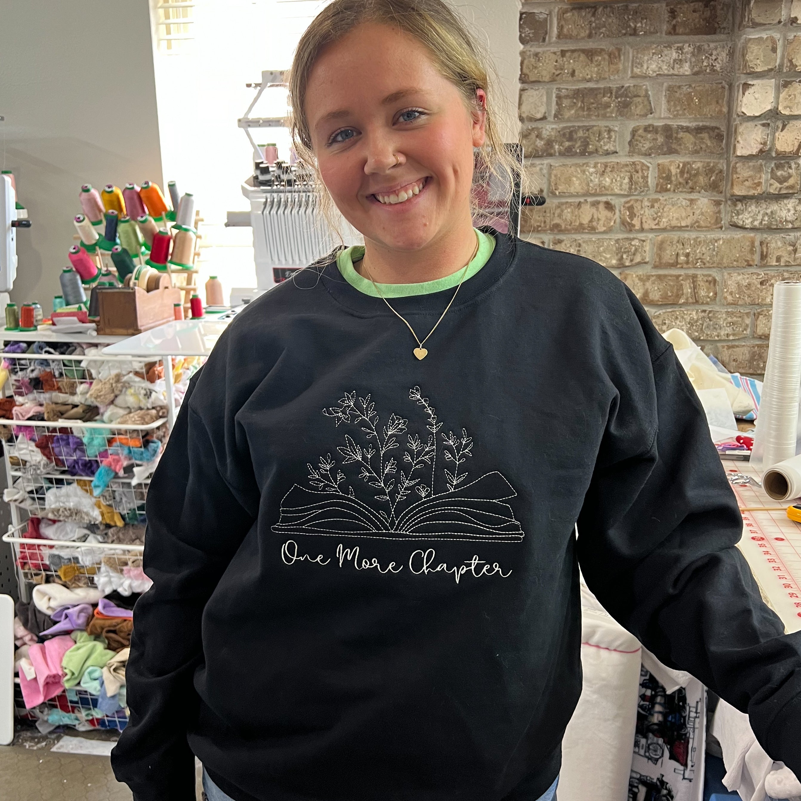 NEW! One More Chapter Book Embroidered Sweatshirts