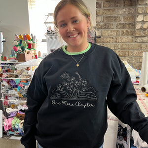 NEW! One More Chapter Book Embroidered Sweatshirts