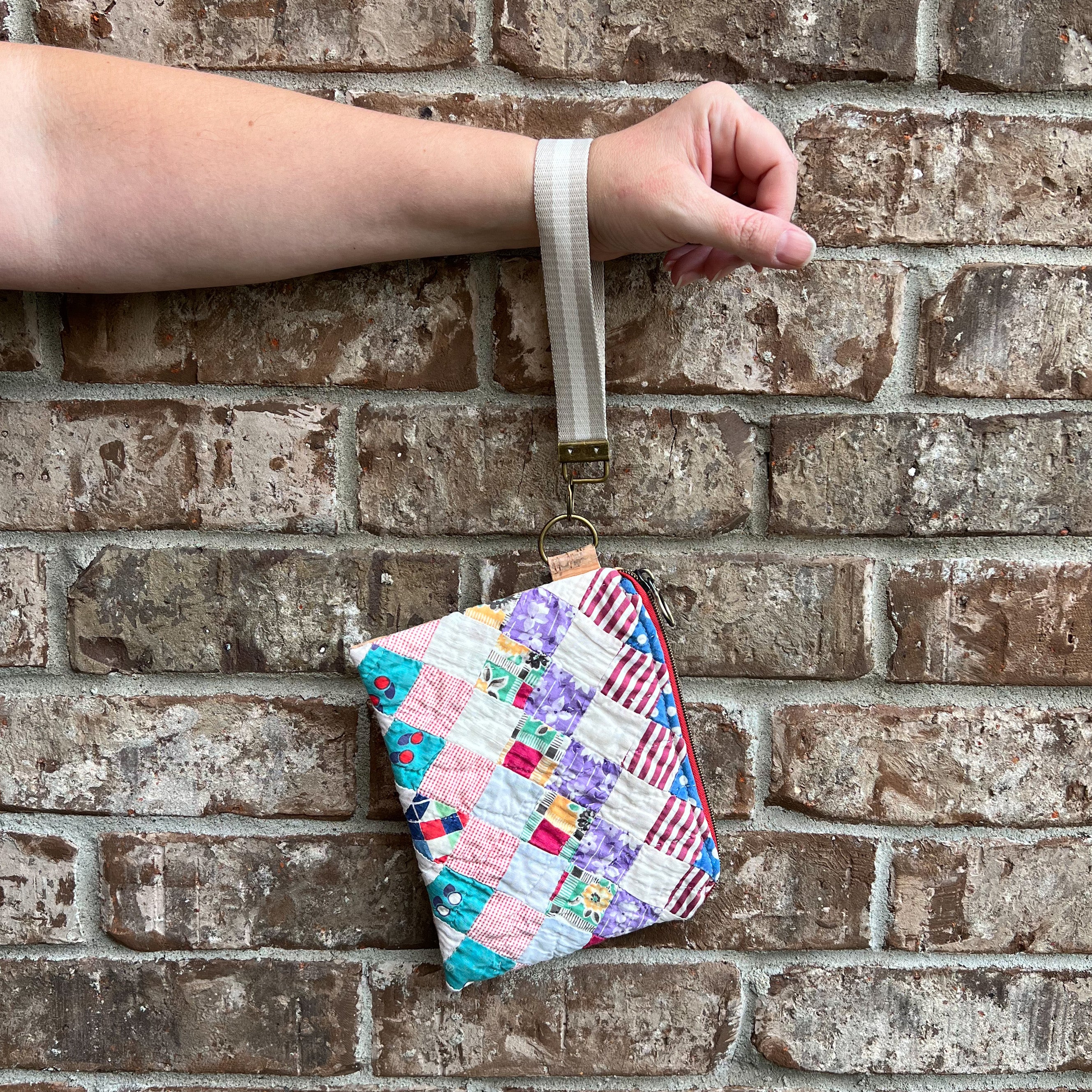 LE Vintage Quilt Wristlet