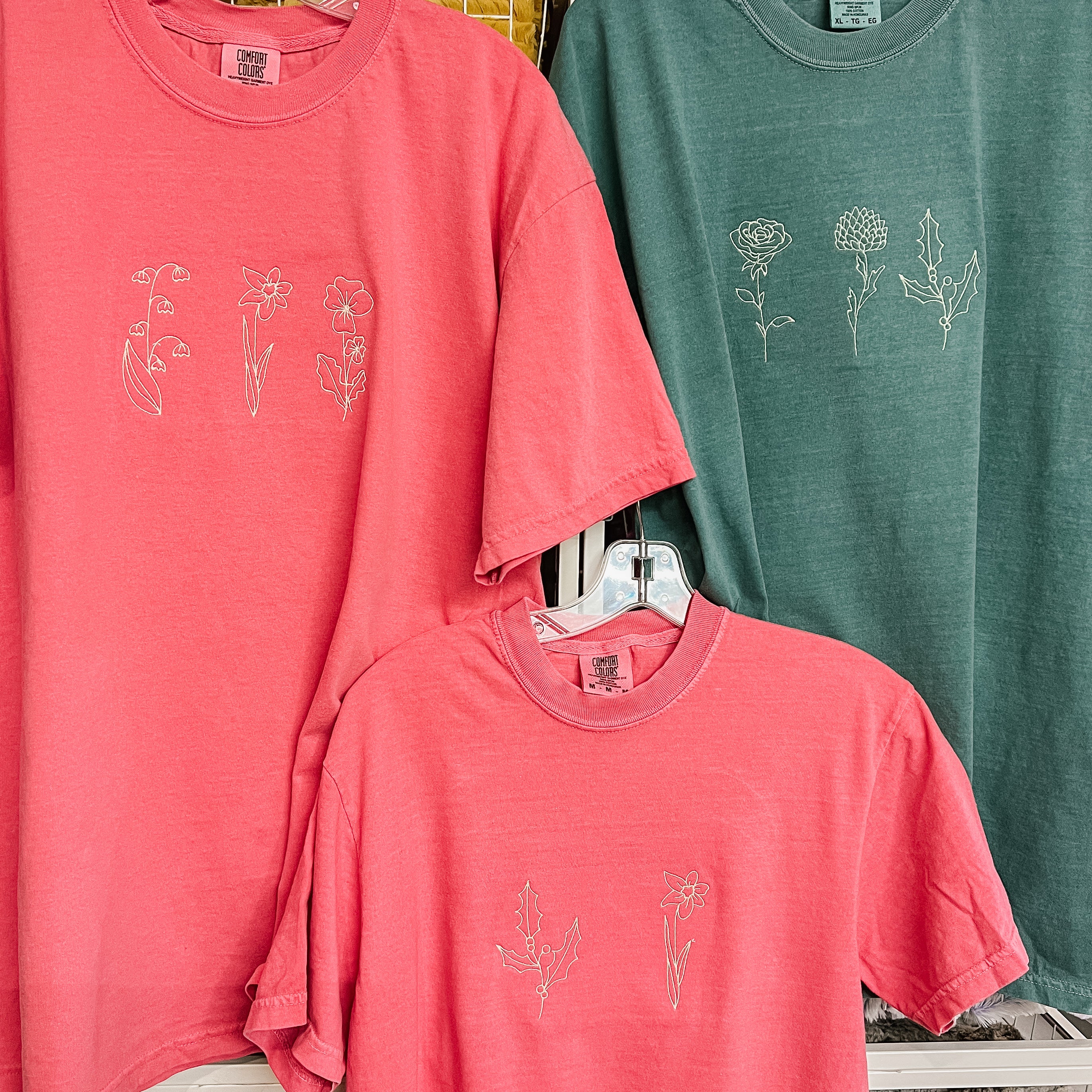 Custom Embroidered Birth Wildflower Tees & Sweatshirts