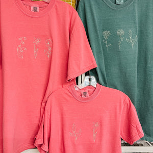 Custom Embroidered Birth Wildflower Tees & Sweatshirts