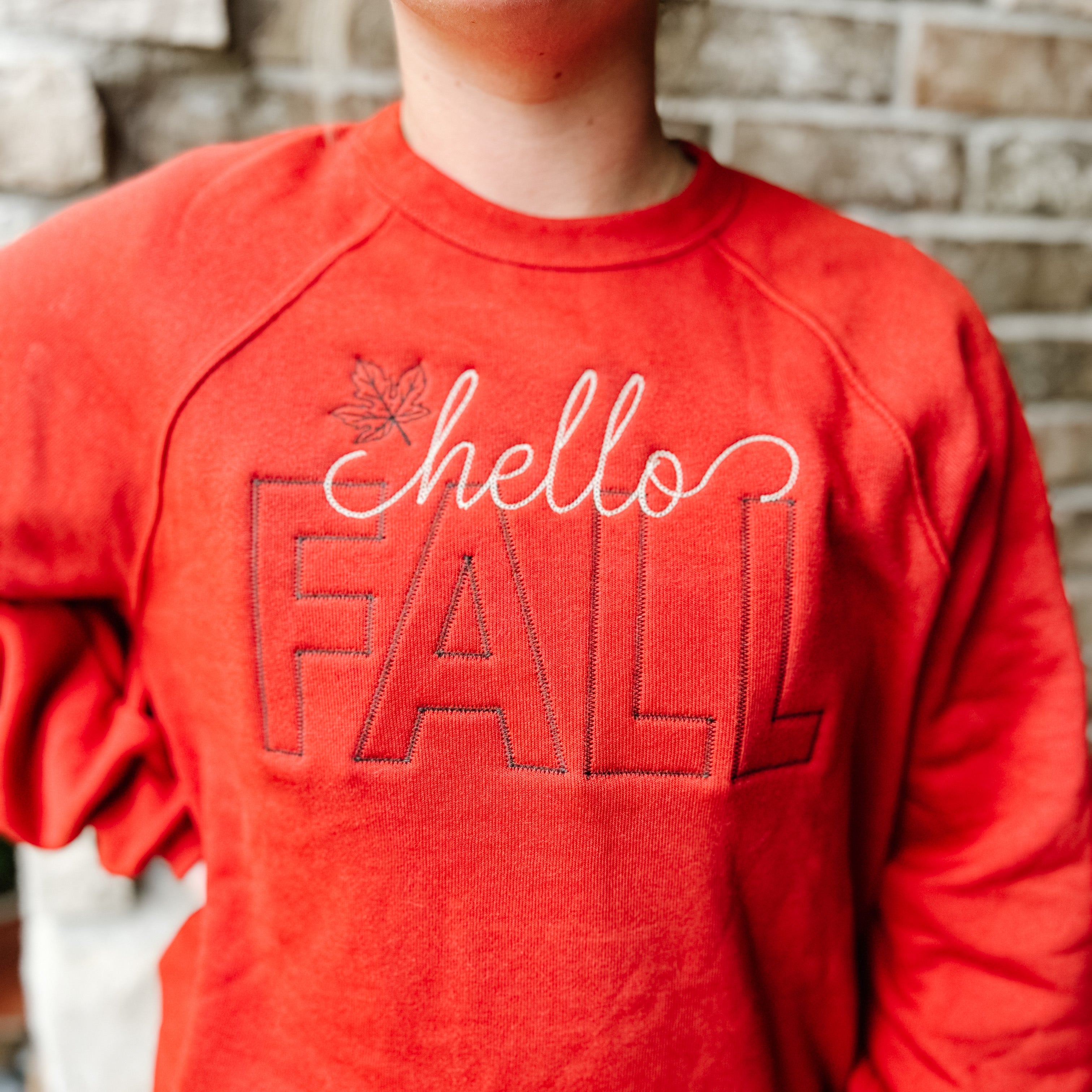 NEW! LE Hello Fall EmbroideredSweatshirts