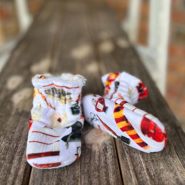 LE Spoonflower Harry Potter Minky Booties Ready to Ship