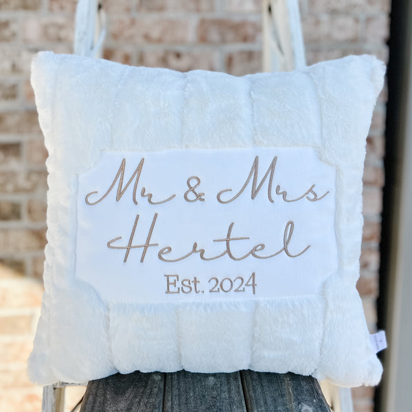 Custom Mr & Mrs Pillow