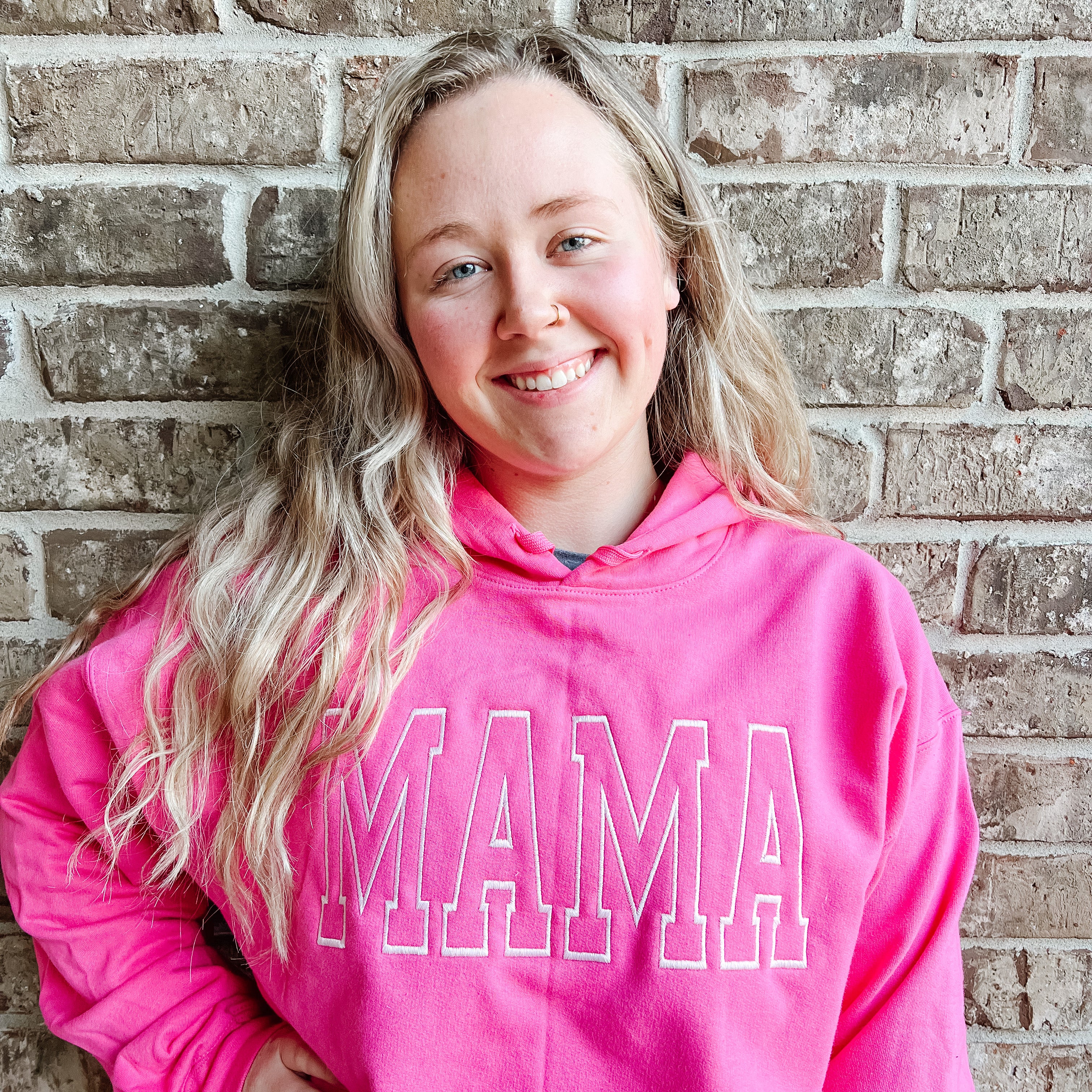 Custom Embroidered Block Font "MAMA" Sweatshirts