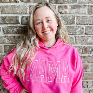 Custom Embroidered Block Font "MAMA" Sweatshirts