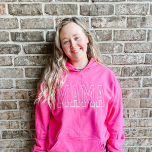 Custom Embroidered Block Font "MAMA" Hoodies