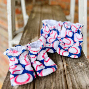 Last Chance! Baseballs Minky Booties Ready to Ship