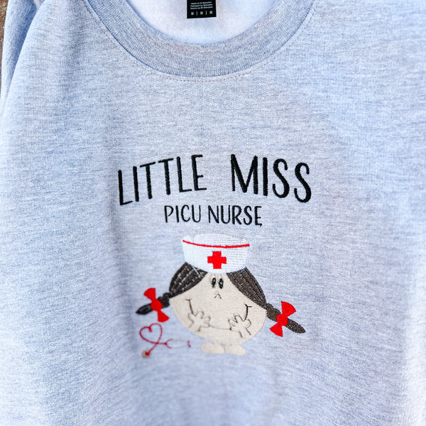 Custom Embroidered Little Miss Nurse Sweatshirts
