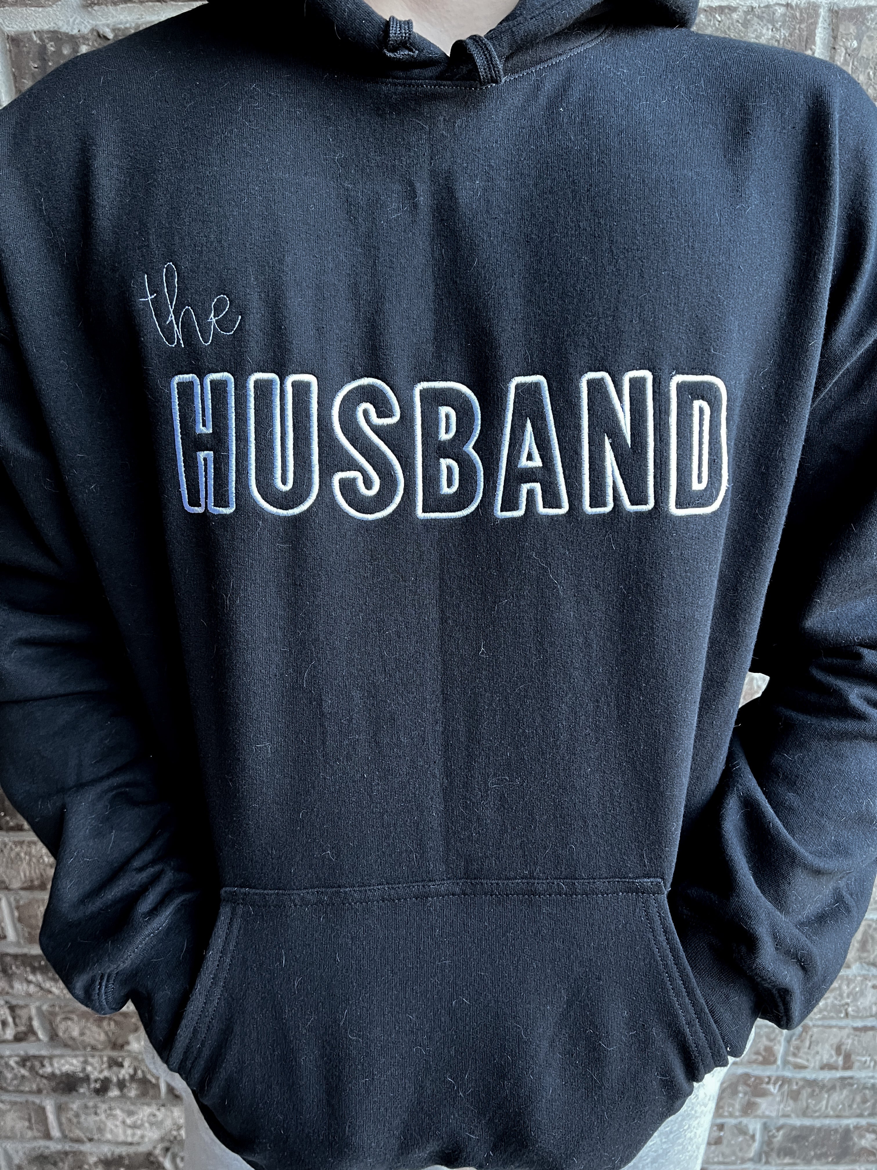 Custom Embroidered Double Font "the Husband" Sweatshirts