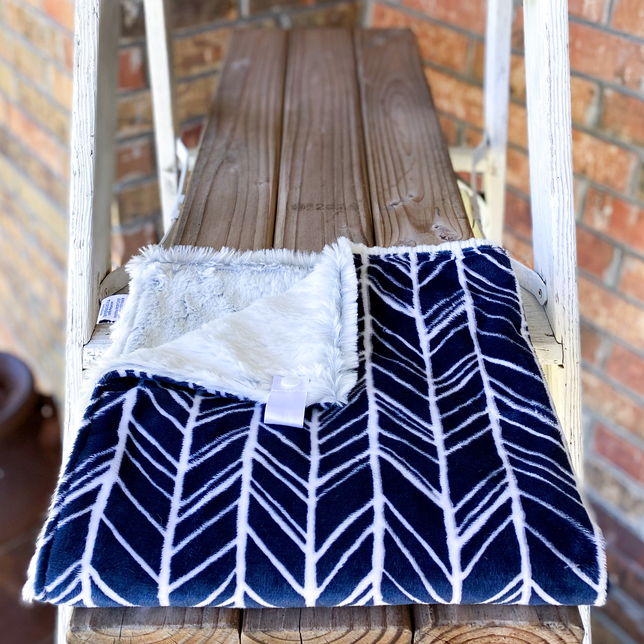 RTS Herringbone Navy Luxe Snuggle Lovey