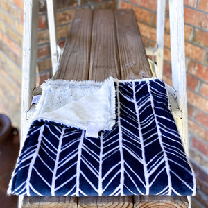RTS Herringbone Navy Luxe Snuggle Lovey