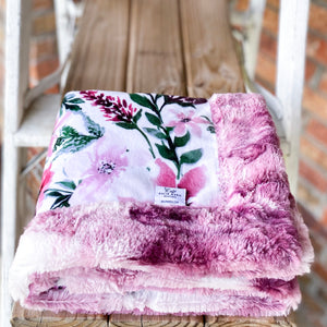 RTS Spring Flower Rosewood Luxe Snuggle Blankets