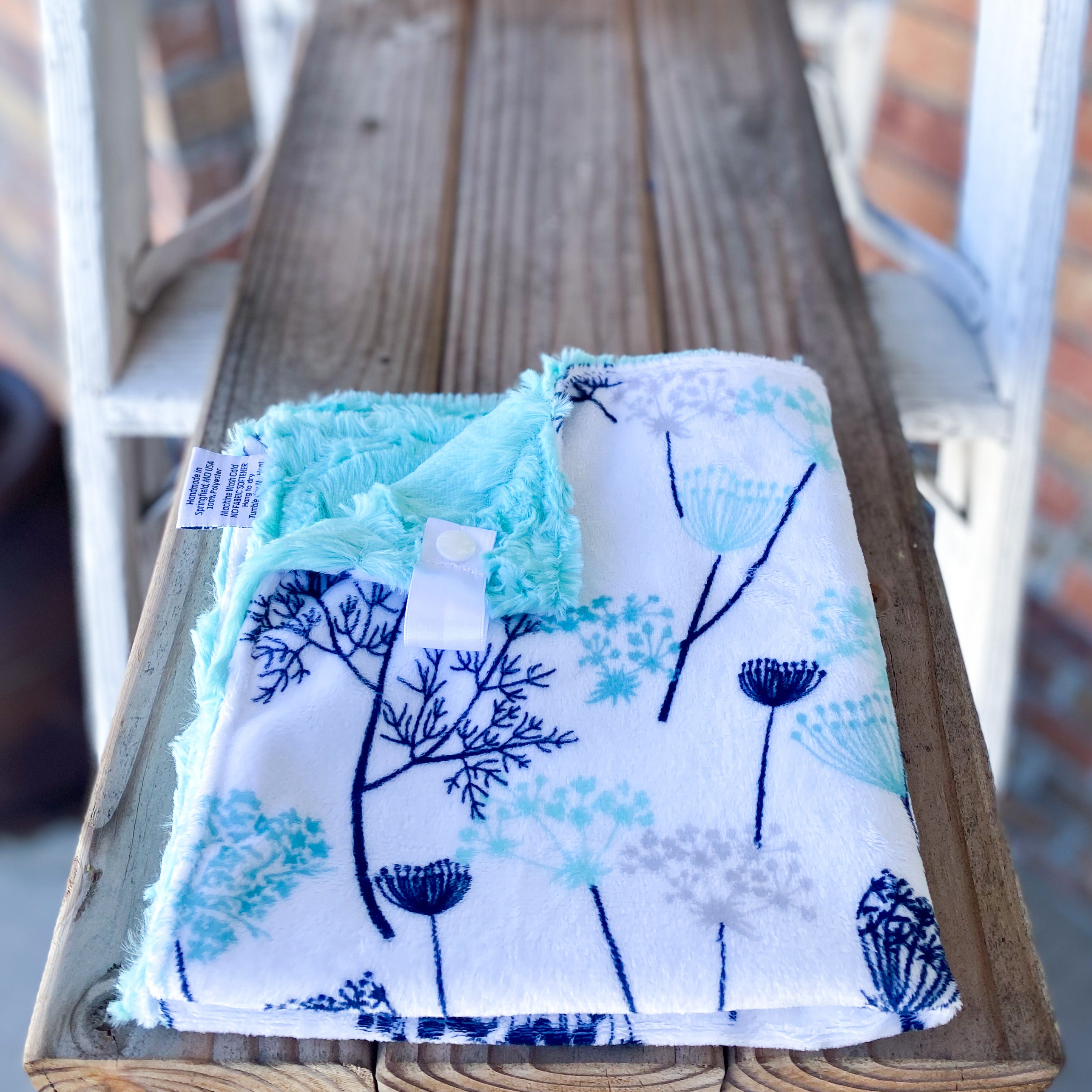 RTS Queen Anne's Lace Aqua Luxe Snuggle Lovey