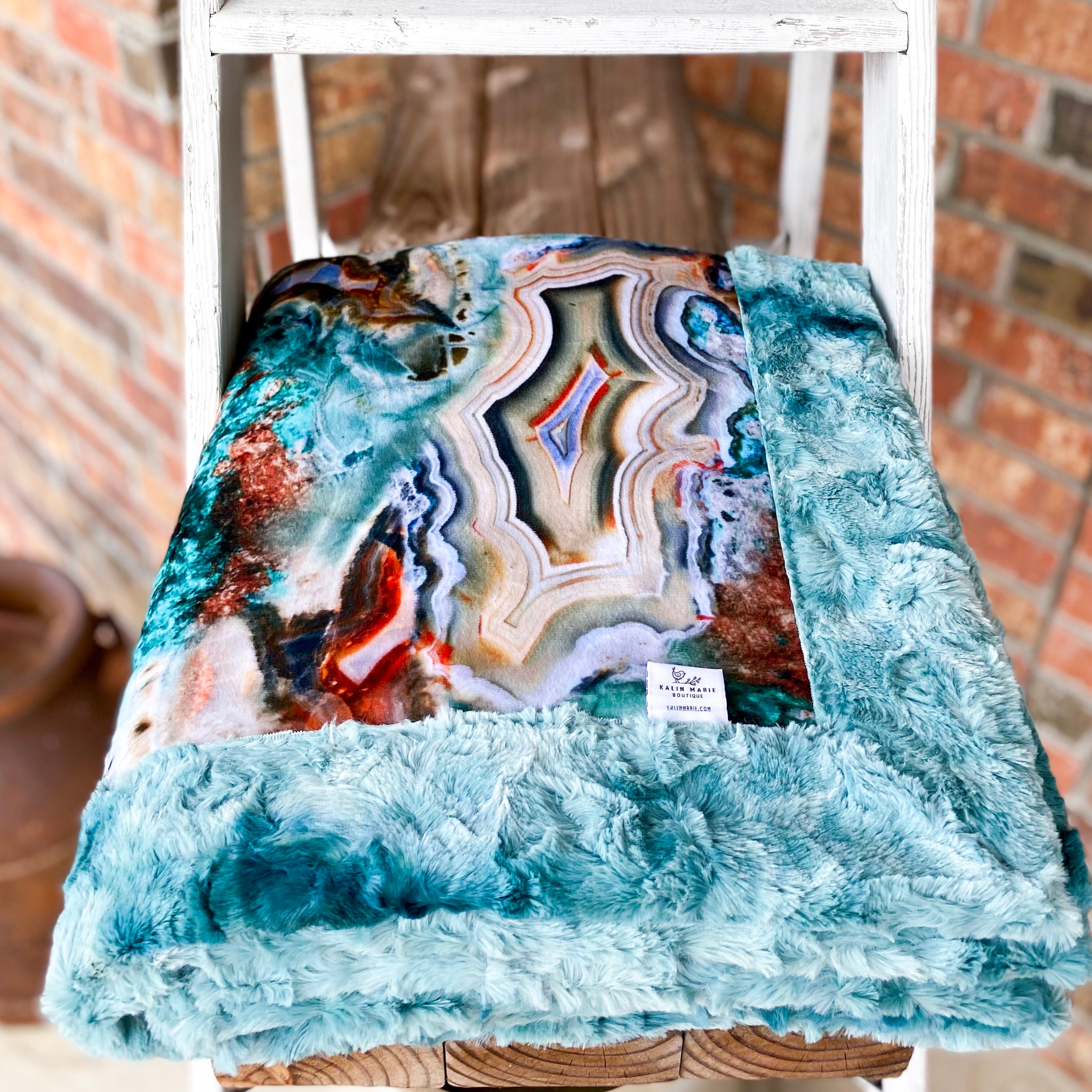 RTS Turquoise Geode Luxe Snuggle Blankets