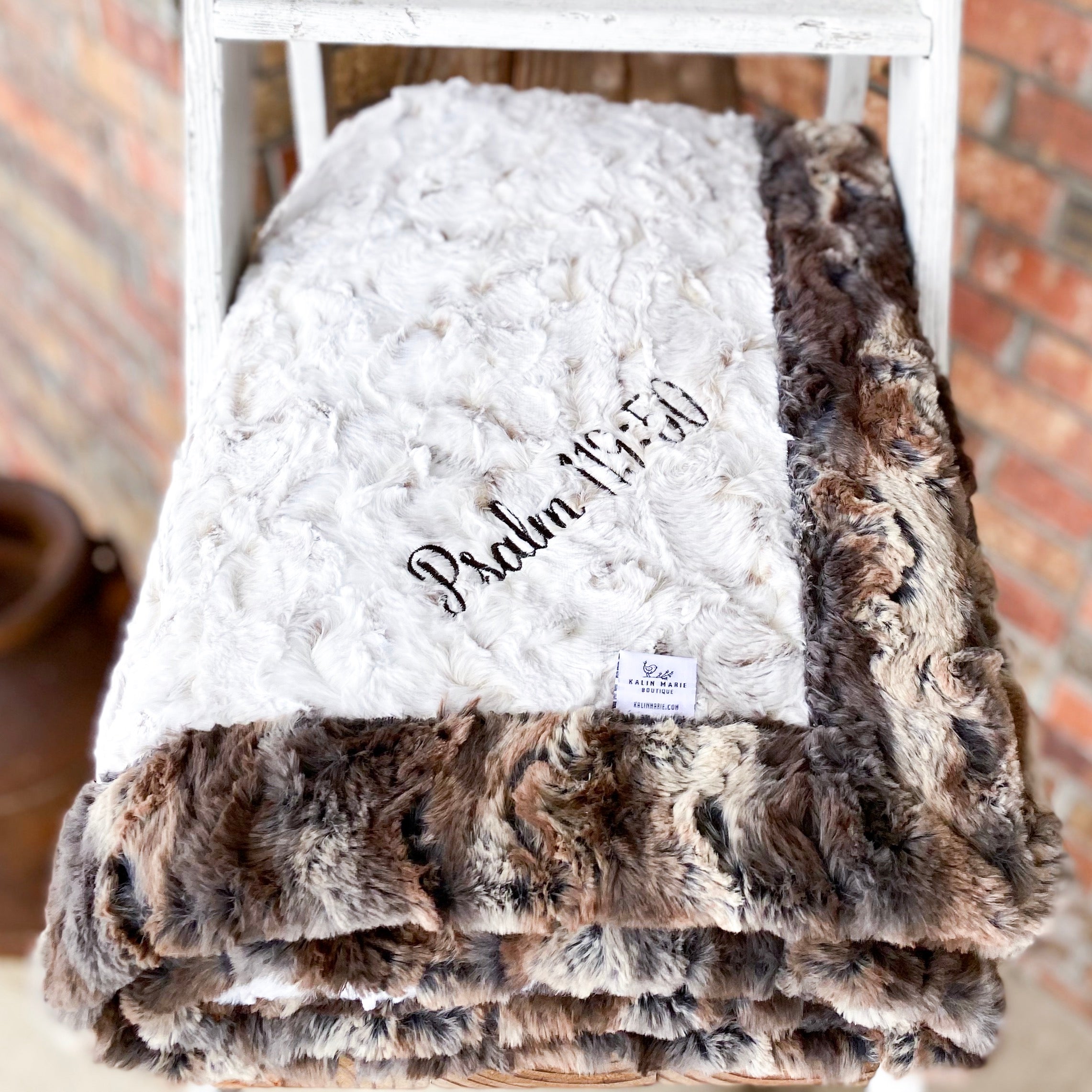 RTS Snowy Owl Natural & Wild Rabbit Driftwood Luxe Blanket