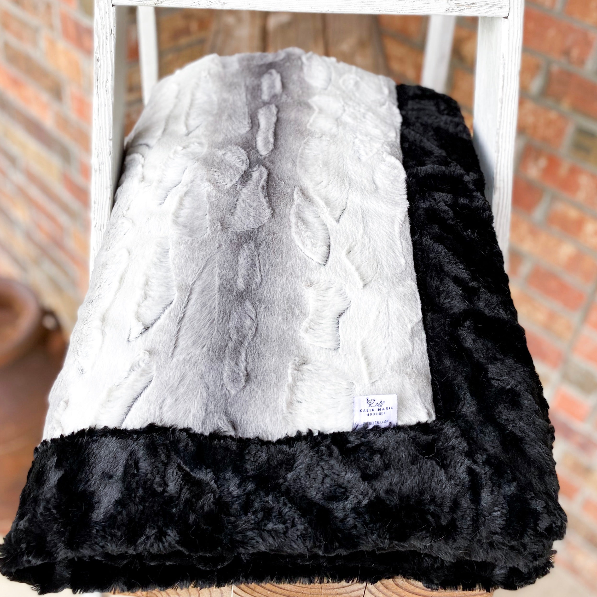 Easy Order Limited Platinum Angora & Black Glacier Double Luxe Blanket