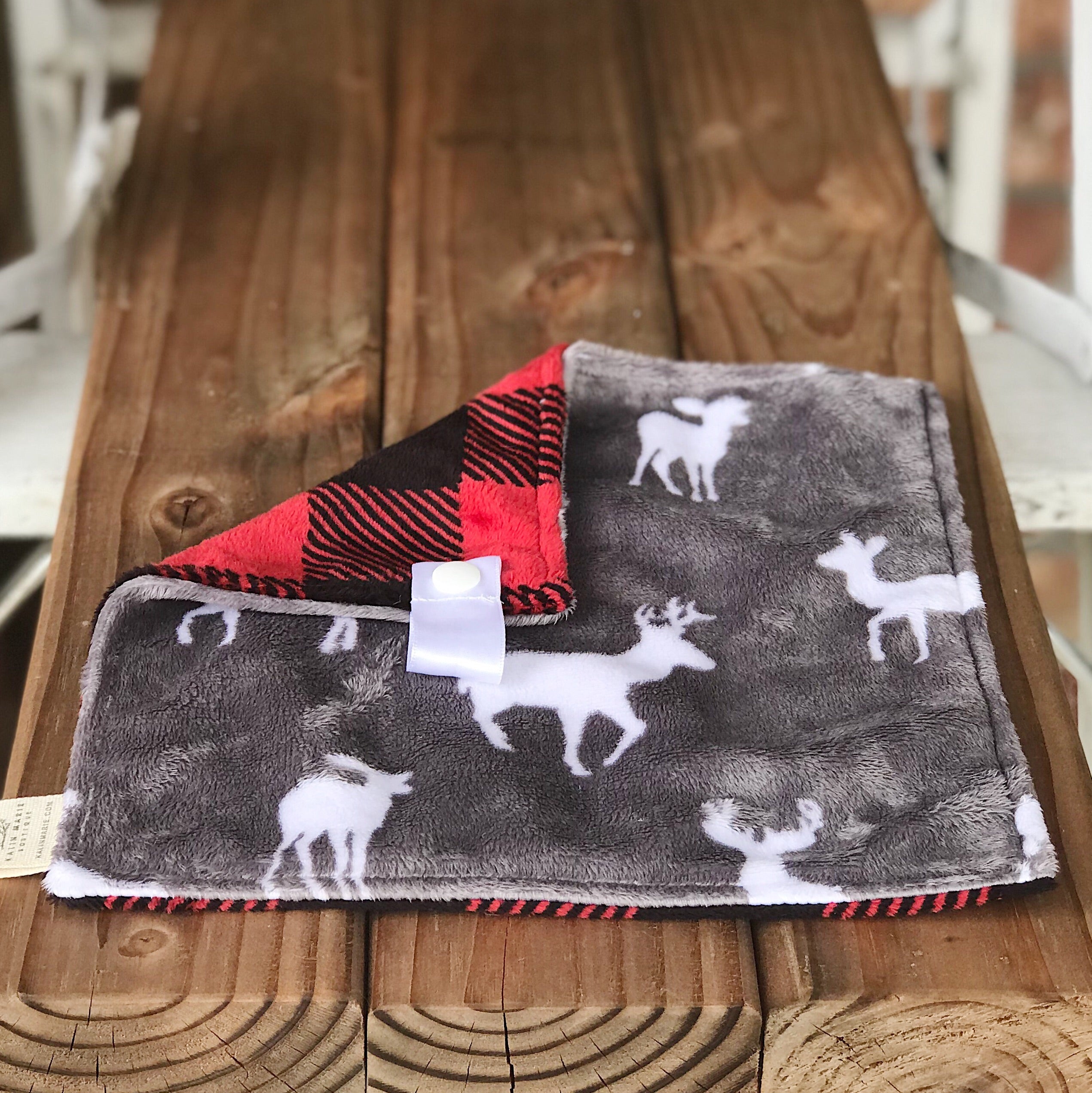 Popular Buffalo Check Scarlet Luxe Smooth Minky Lovey
