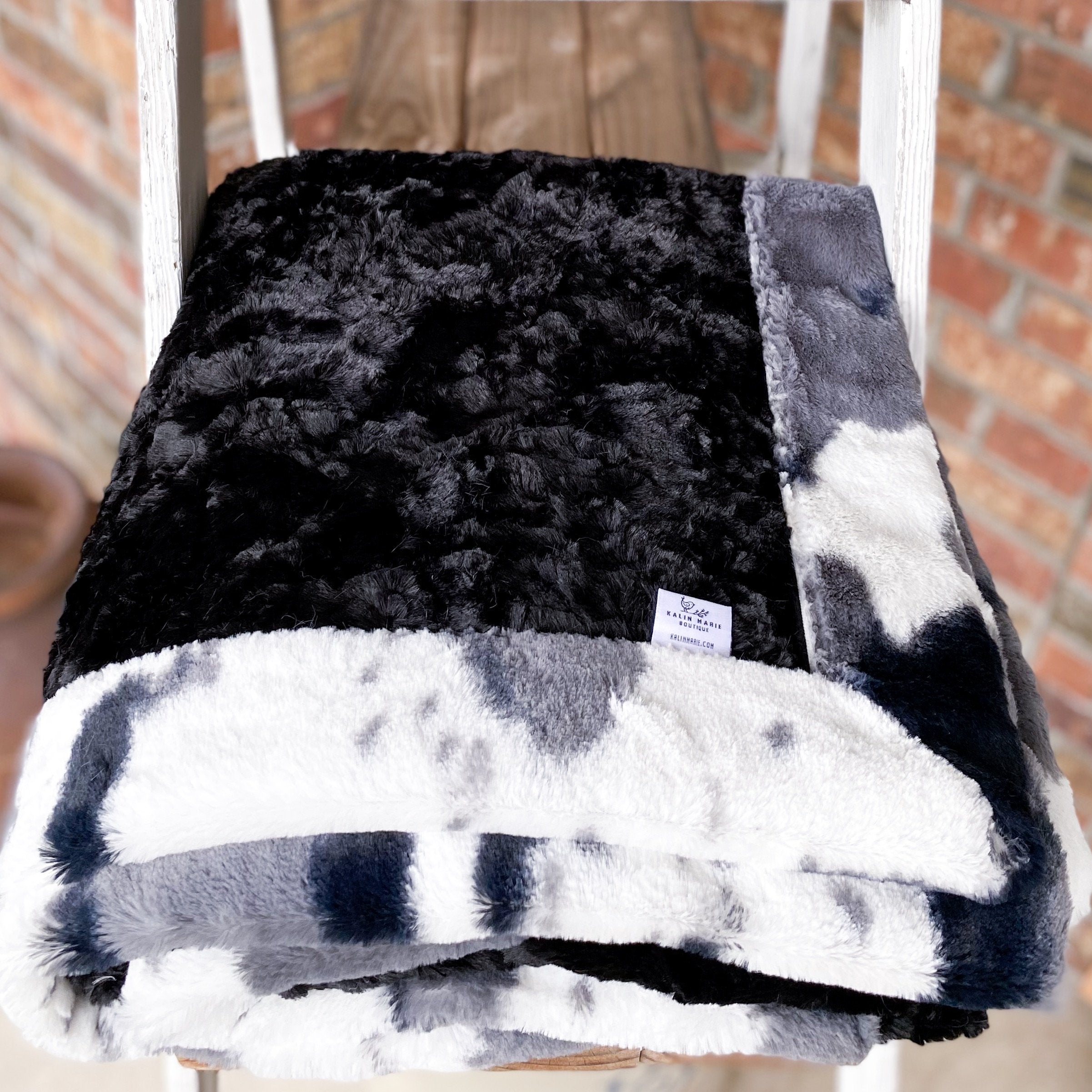 Easy Order Black Hide & Storm Pony Double Luxe Blanket