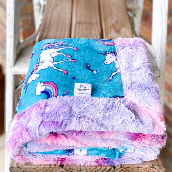 Fluffy unicorn blanket new arrivals