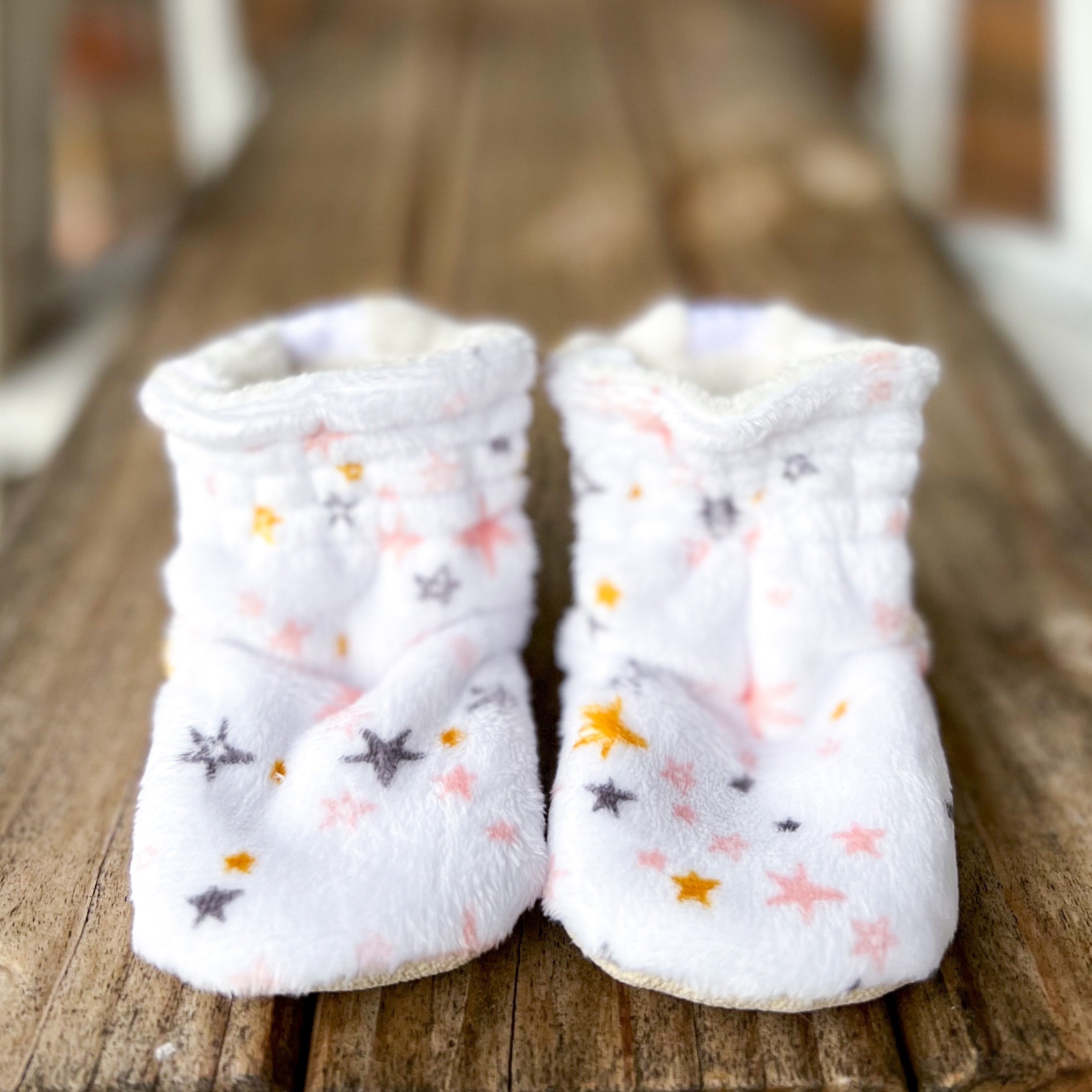 Last Chance! Starbright Shell Minky Booties Ready to Ship