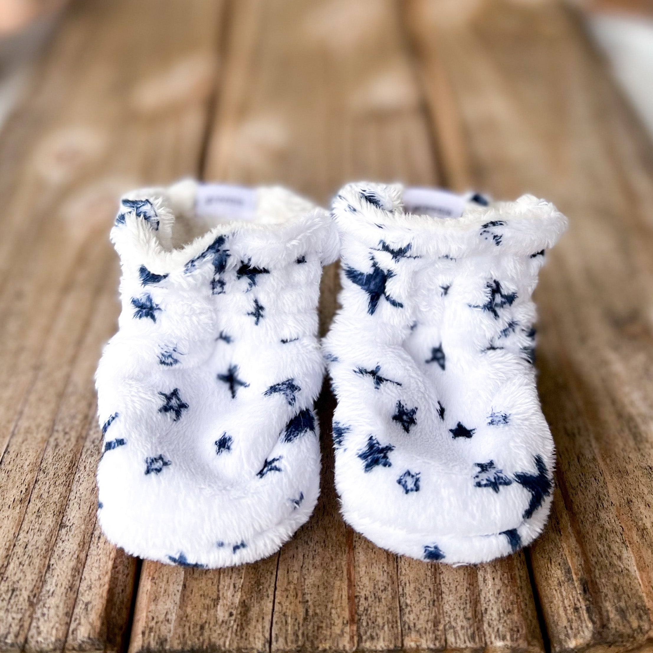 Last Chance! Starbright Navy Minky Booties Ready to Ship