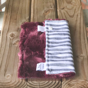 RTS Limited Edition Grey & White Stripes Luxe Snuggle Lovey