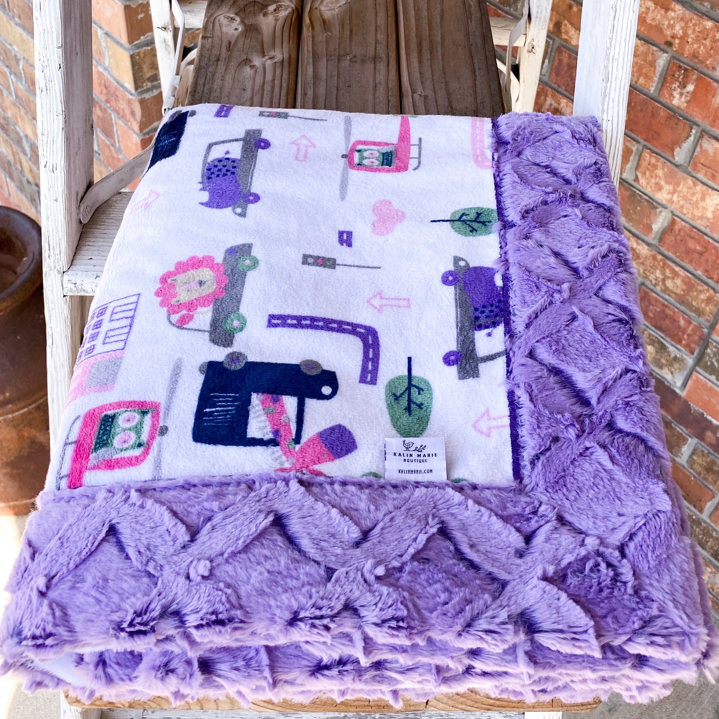 Last Chance! RTS Hit the Road Pink Luxe Blanket