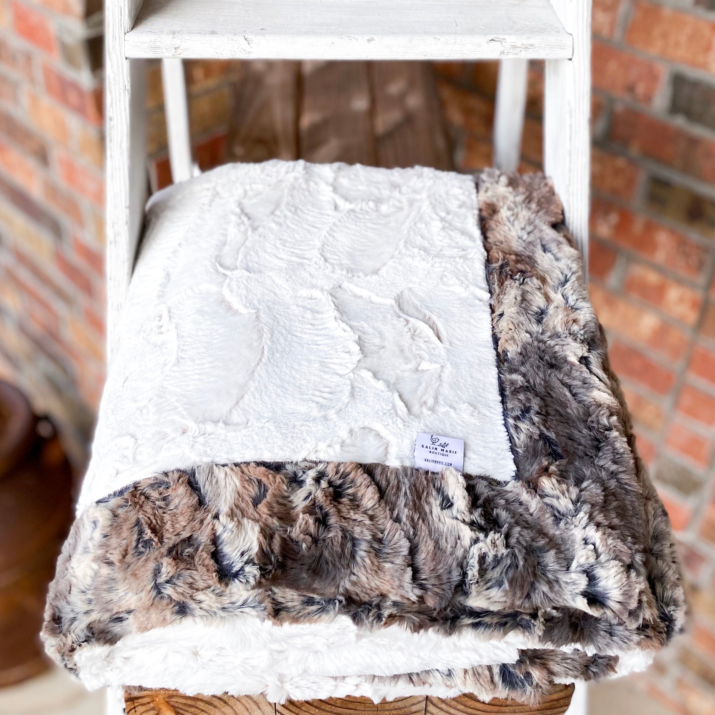 Easy Order Camel Frosted Hide & Wild Rabbit Driftwood Double Luxe Blanket