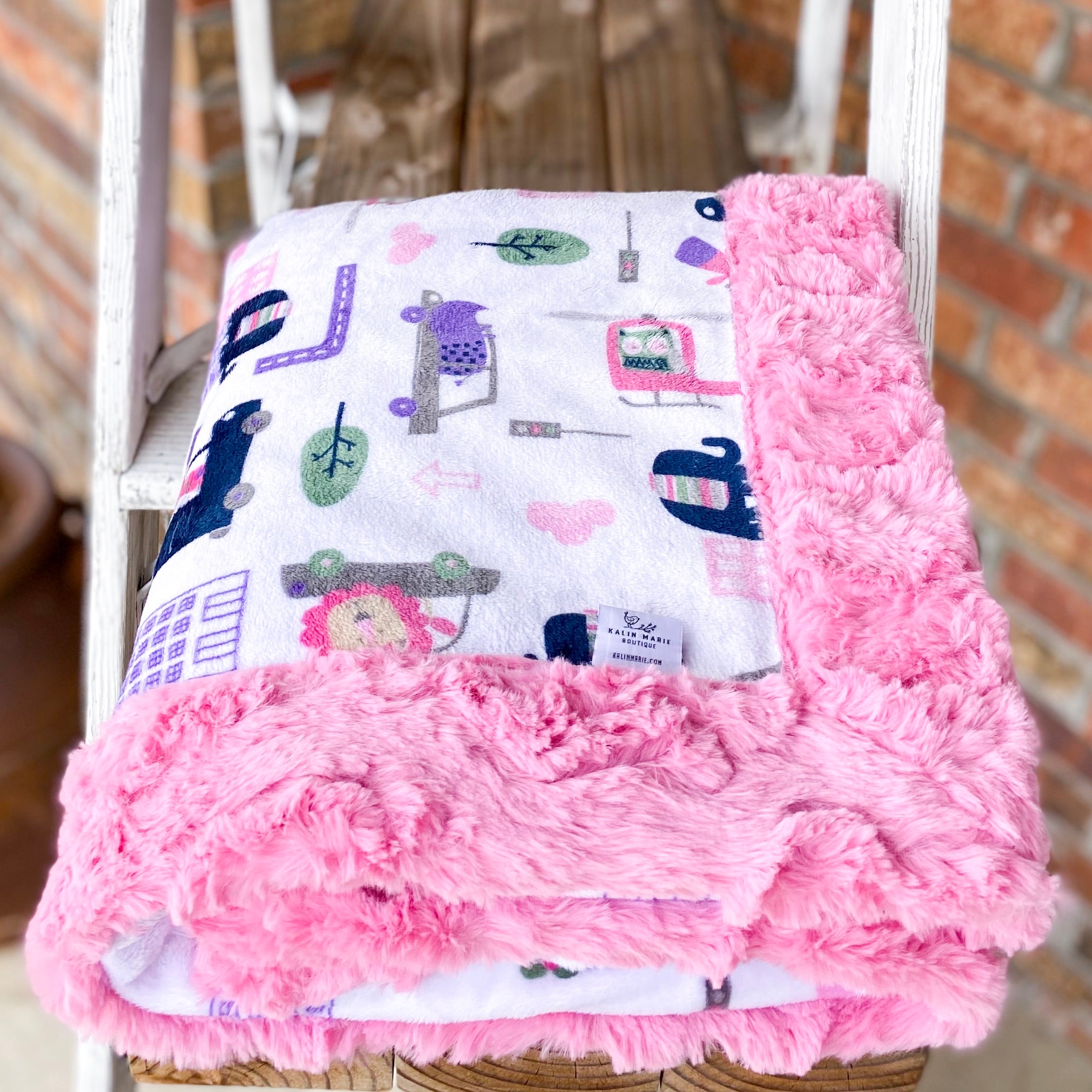 Last Chance! RTS Hit the Road Pink Luxe Blanket