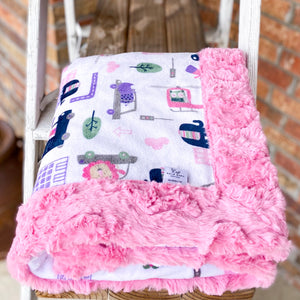 Last Chance! RTS Hit the Road Pink Luxe Blanket