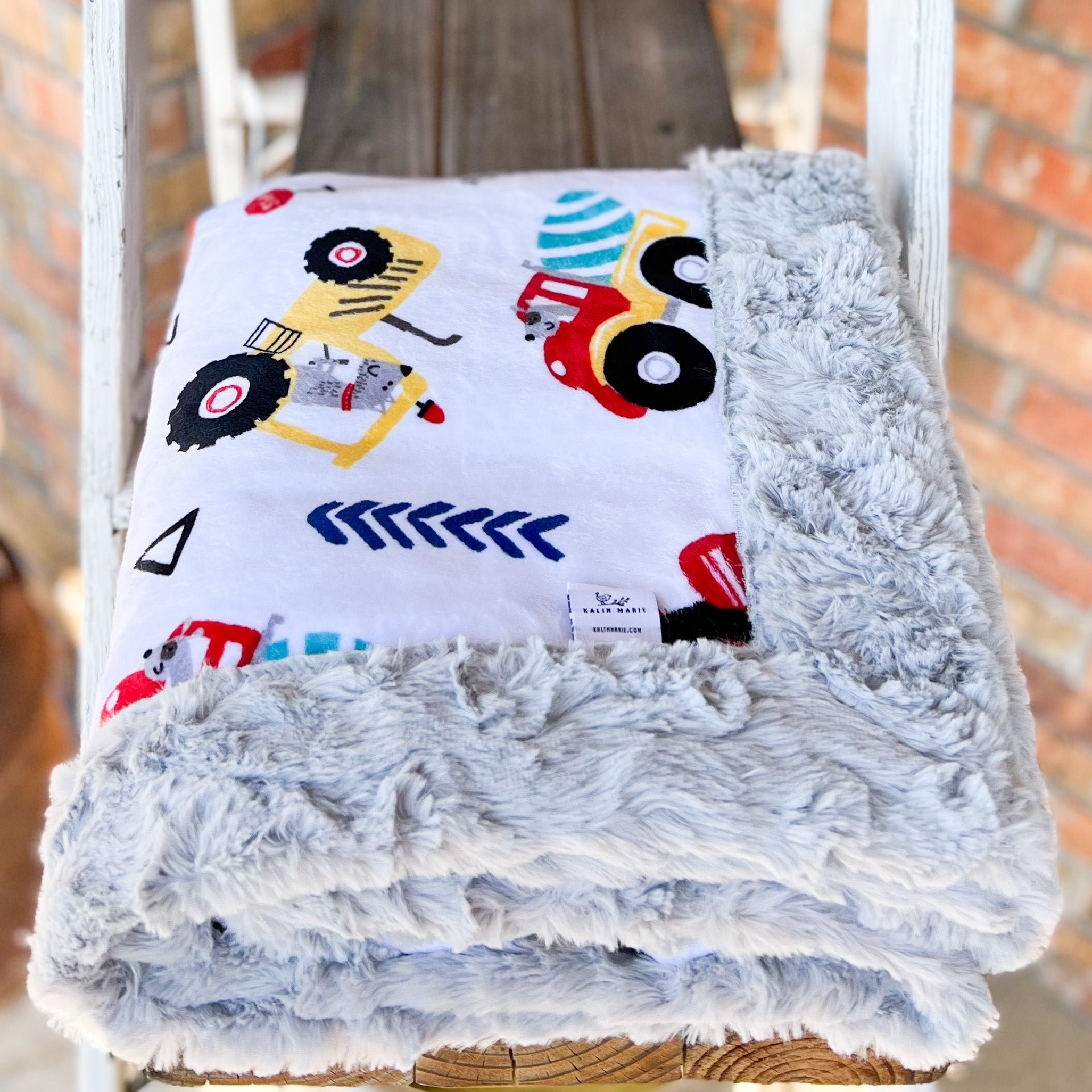 Easy Order Hard Hat and Silver Glacier Luxe Snuggle Blanket