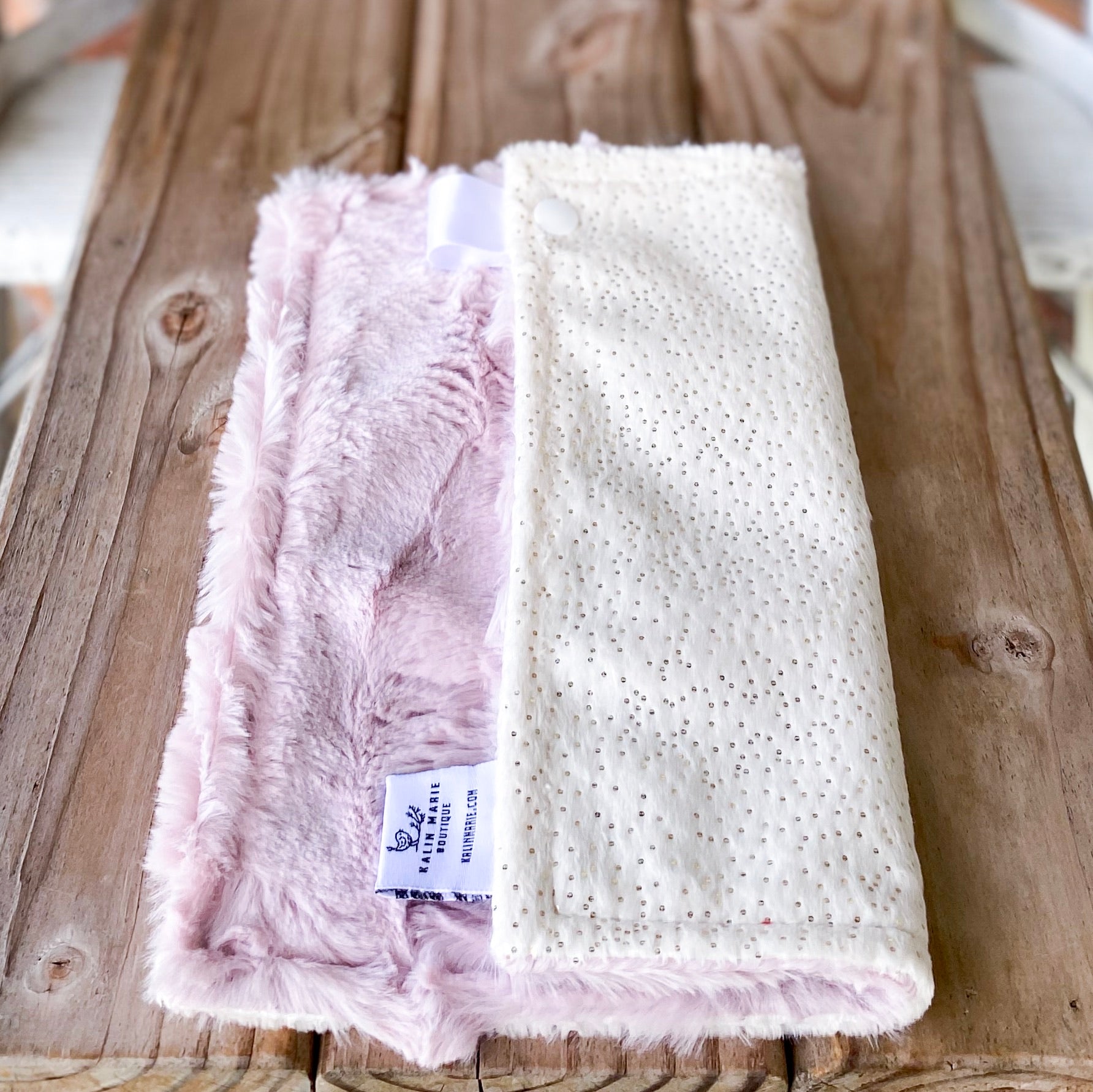 RTS Ivory Sparkle & Rosewater Hide Luxe Snuggle Loveys