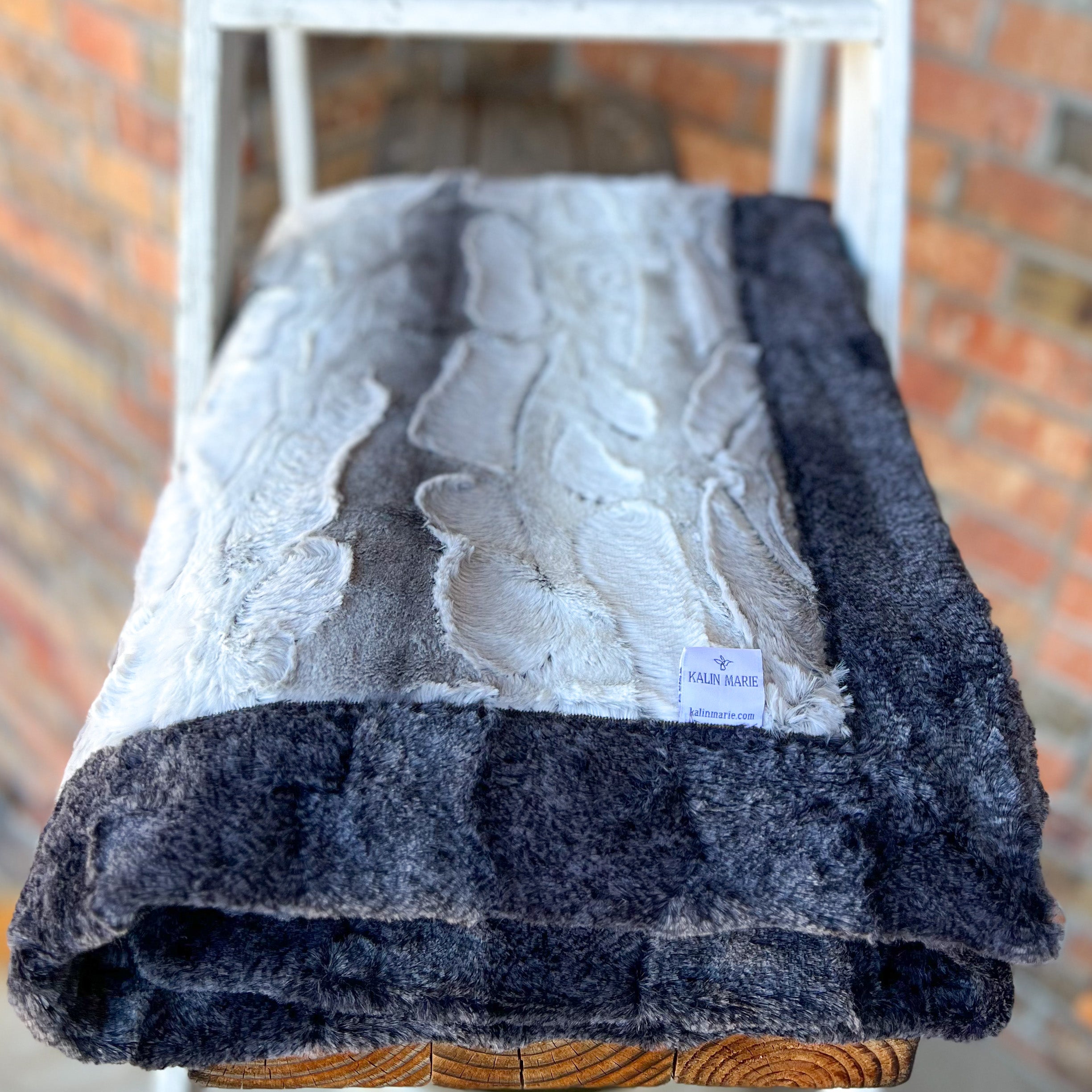 RTS Platinum Angora & Heathered Shadow Luxe Blanket
