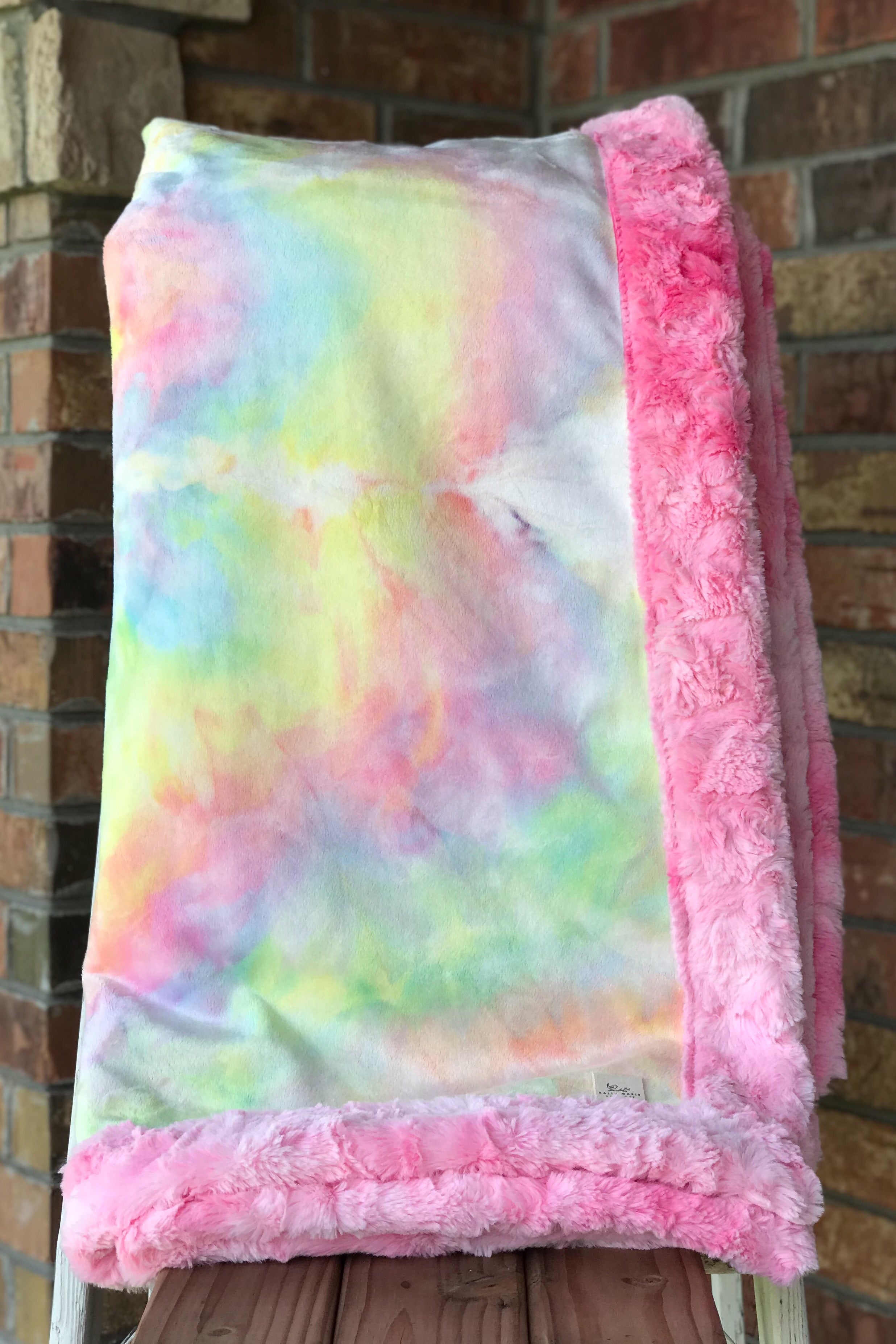 Easy Order Tie Dye Rainbow Luxe Snuggle Blanket