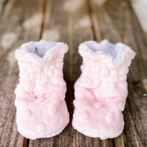 LE Minky Dot Booties Ready to Ship
