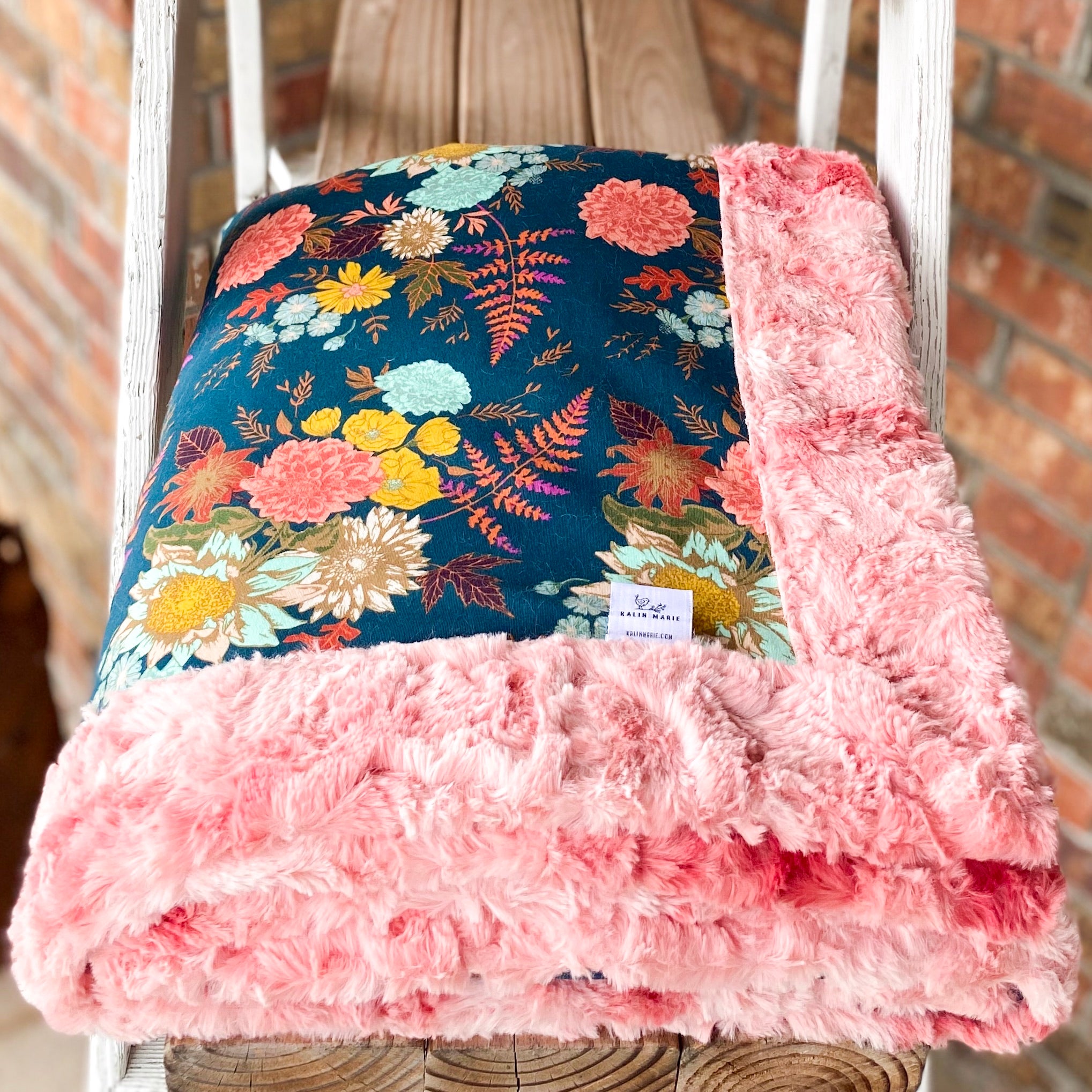 Easy Order Autumn Floral Cotton Knit Luxe Blanket
