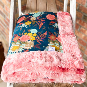 Easy Order Autumn Floral Cotton Knit Luxe Blanket
