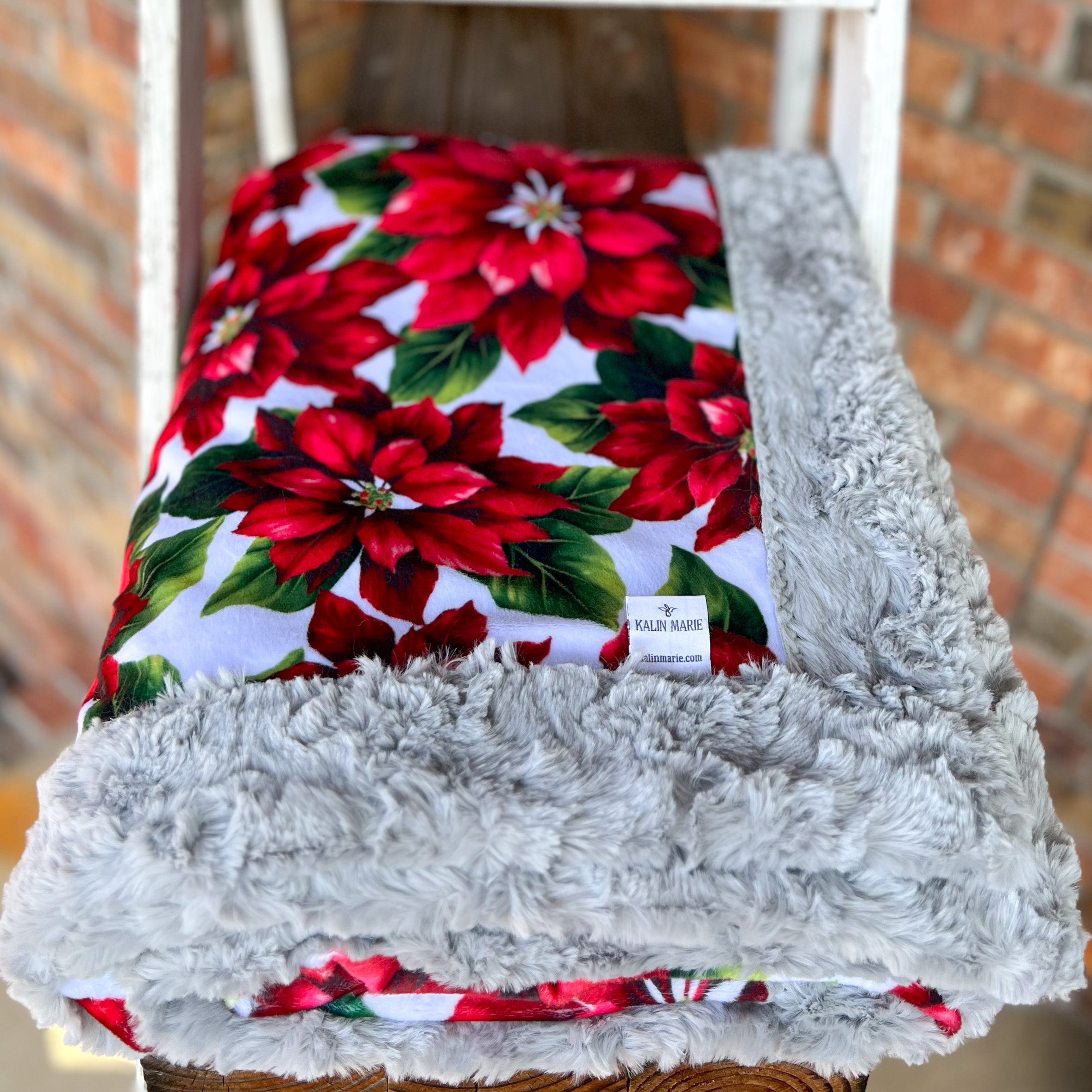 Last Chance! RTS Holiday Poinsettia Snuggle Blanket