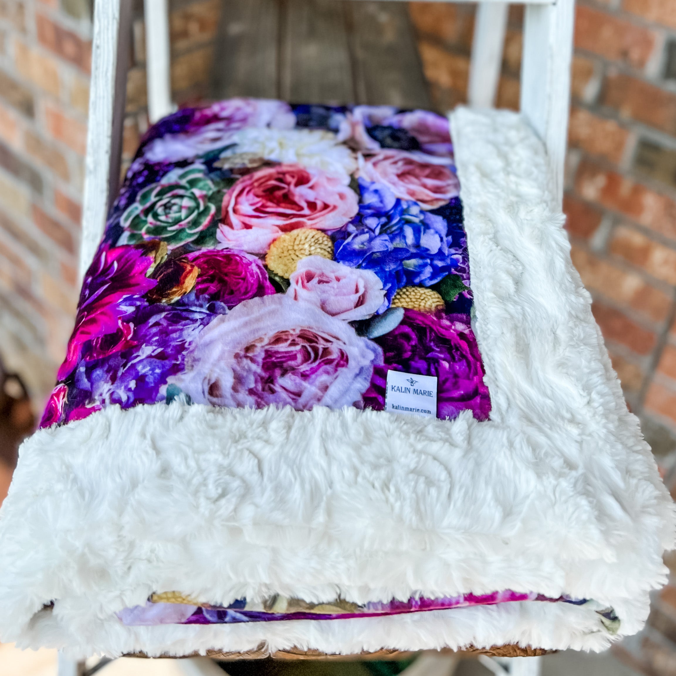 RTS Peony & Ivory Glacier Luxe Snuggle Blankets