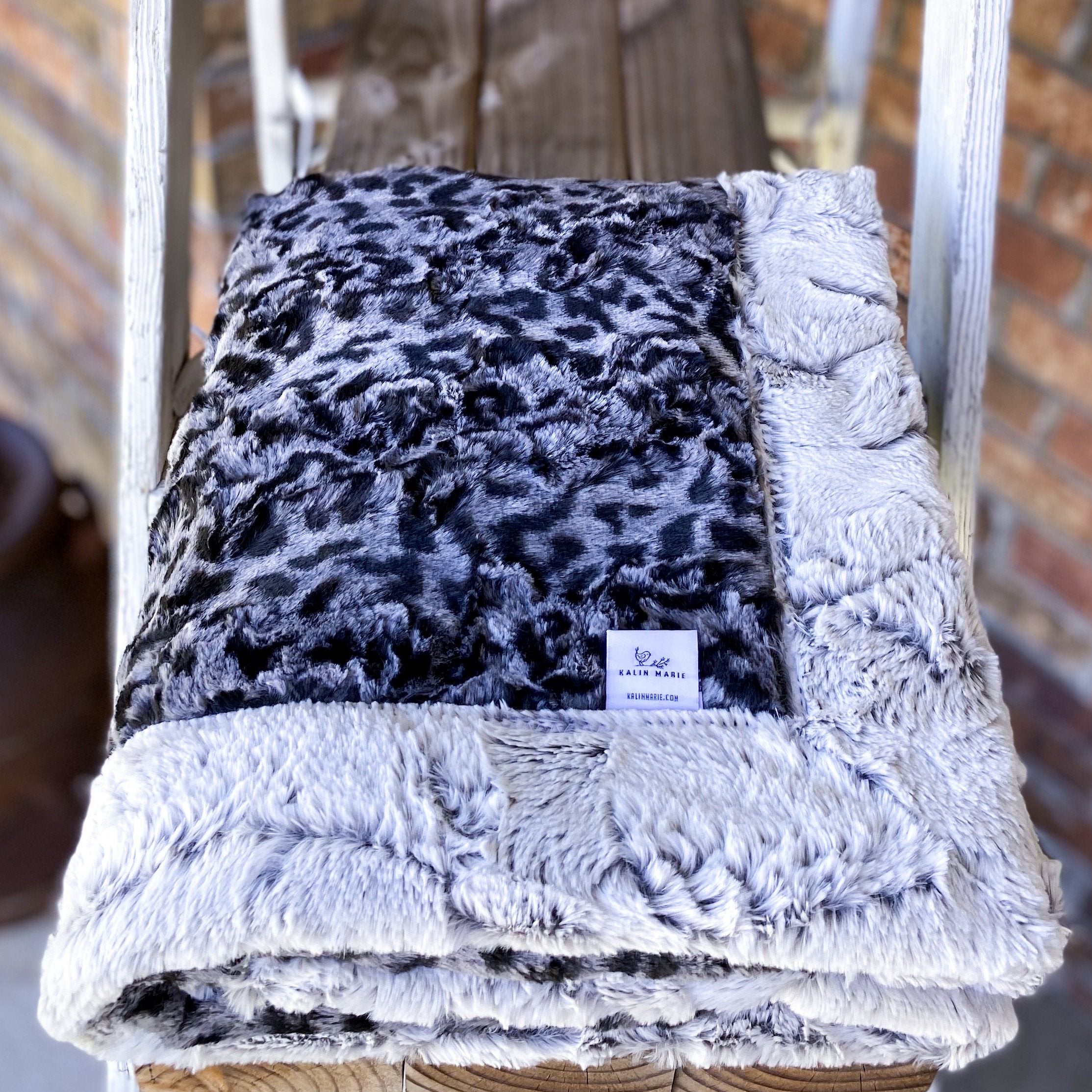 Easy Order Bobcat Black & Titan Frosted Hide Double Luxe Blanket