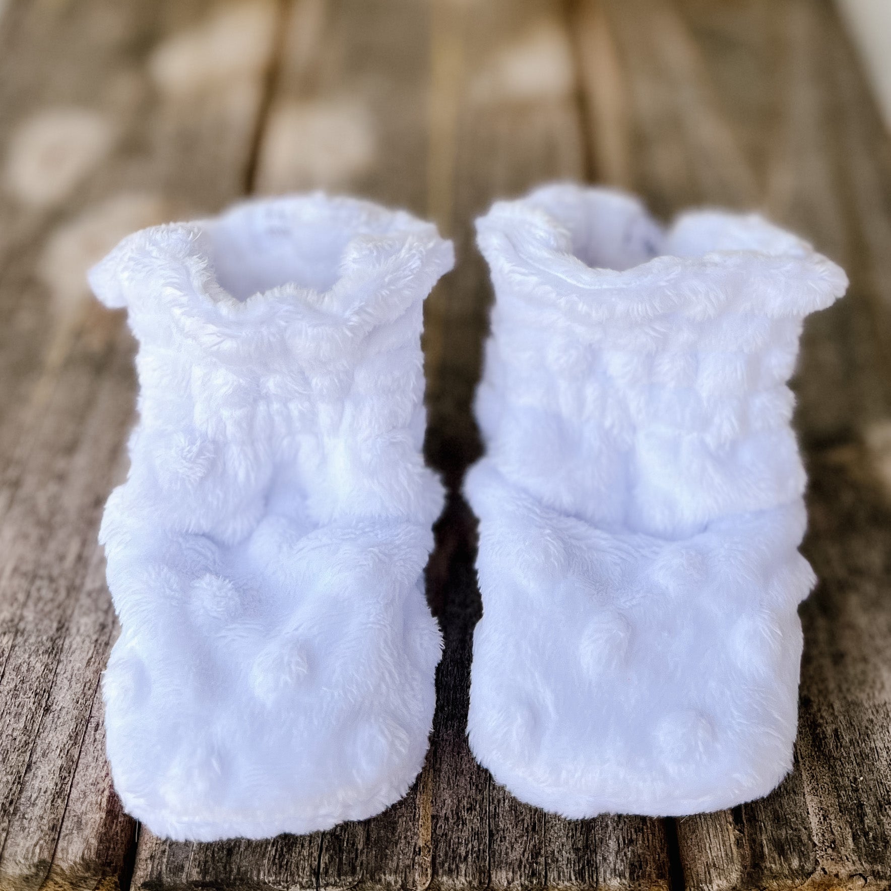 LE Minky Dot Booties Ready to Ship