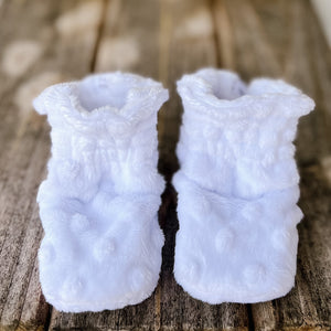 LE Minky Dot Booties Ready to Ship