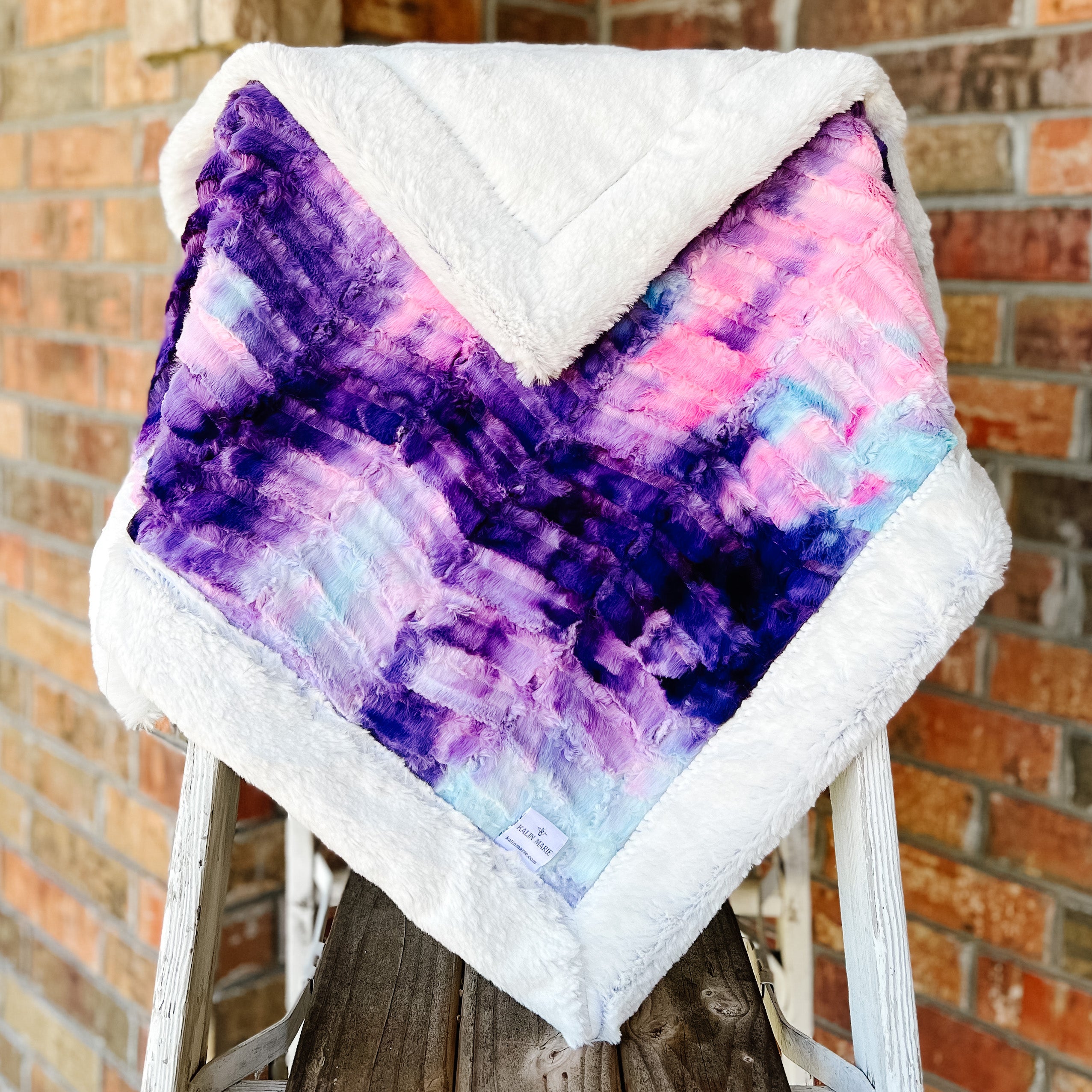 Ready to Ship Groovy Lollipop & Iris Frost Luxe Blanket