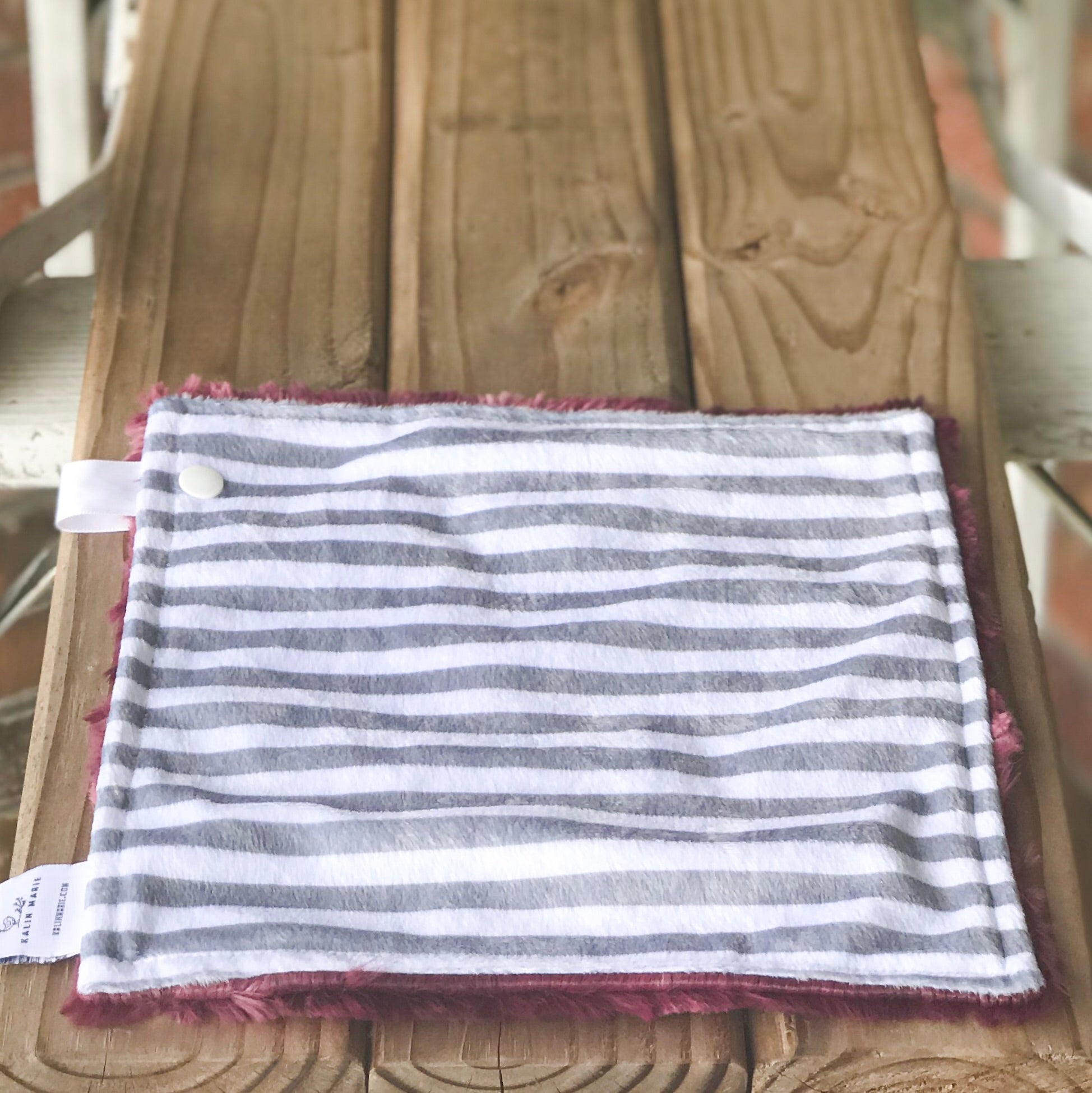 RTS Limited Edition Grey & White Stripes Luxe Snuggle Lovey