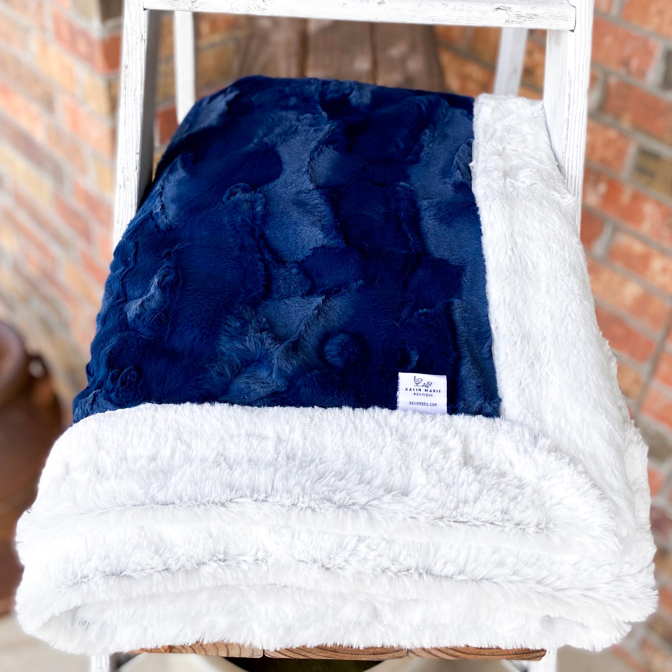Easy Order Navy Hide & Silver Frost Double Luxe Blanket