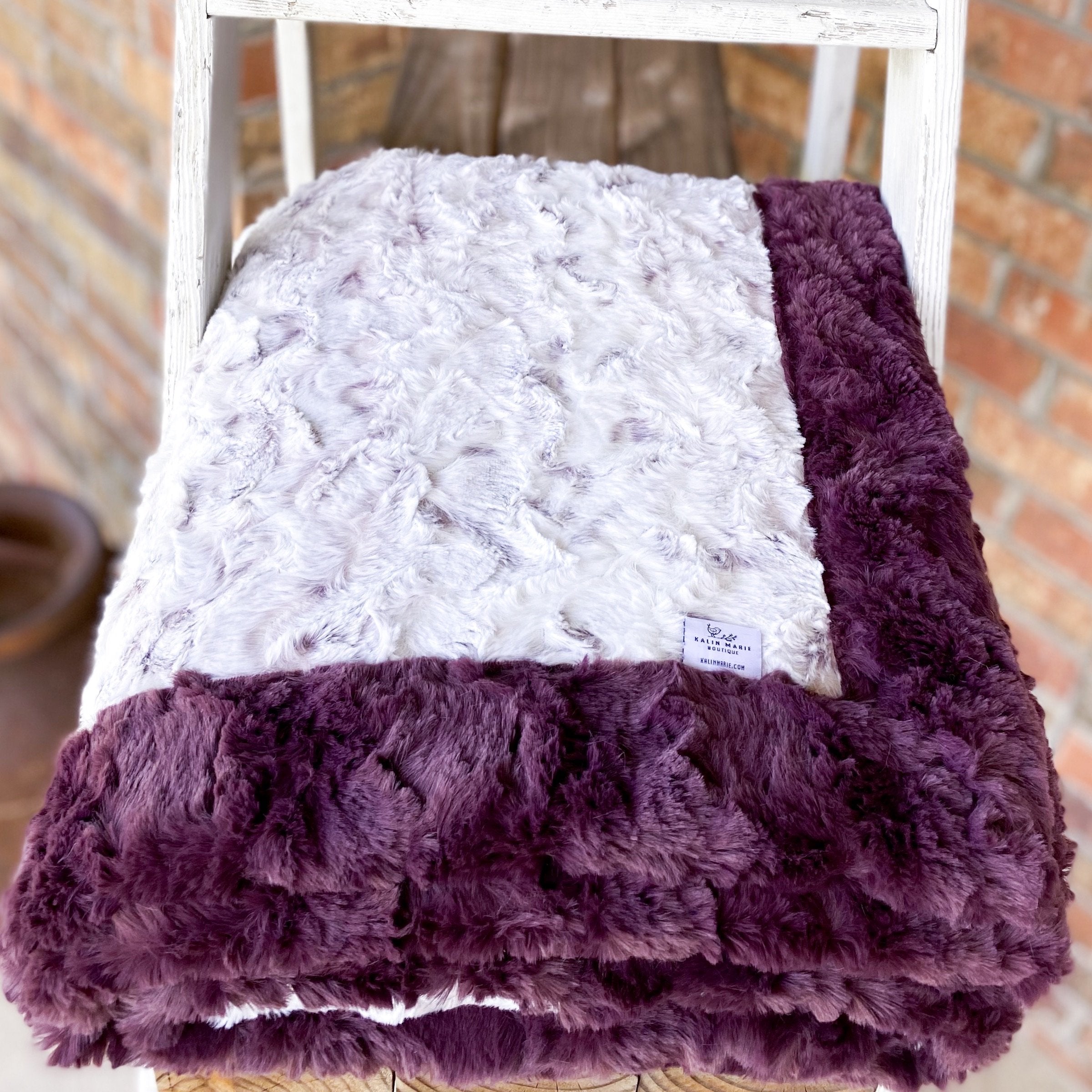 Easy Order Snowy Owl Elderberry & Plumwine Glacier Double Luxe Blanket